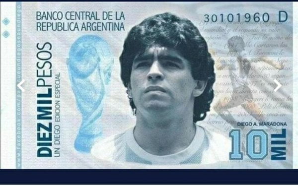 Argentine : L'effigie de Maradona pourrait bientôt être sur les Billets de 10000 Pesos - Diego maradona, la selection argentine, Maradona