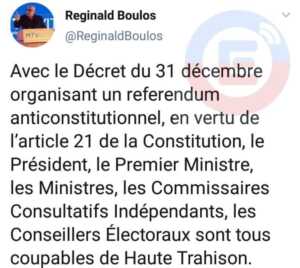 Reginald Boulos a le regret d’avoir porté Jovenel Moise au pouvoir. - Core Group, Desras Simon Dieuseul, Jean-Charles Moïse, Reginald Boulos