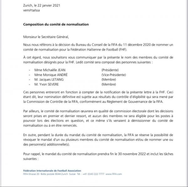 Une commission de normalisation nommée à la tête de la FHF - FHF, FIFA