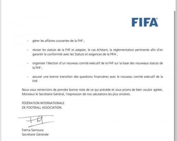 Une commission de normalisation nommée à la tête de la FHF - FHF, FIFA