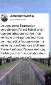 Des militants de l'opposition ont attaqué l'ancien président Jocelerme Privert à Radio Kiskeya. - Jean-Charles Moïse, oposition