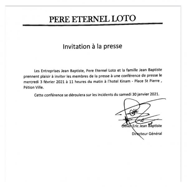 Incident -Carrefour : Oliver Eric Jean-Baptiste invite la presse pour des clarifications - Eric Jean Baptiste, Kidnapping