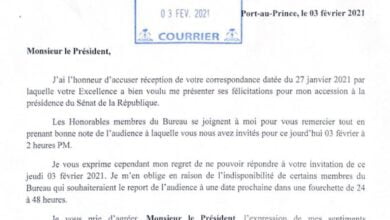 Le Sénateur Lambert demande au président Moïse de reporter l'audience à laquelle le bureau était invité - Patrice Dumont