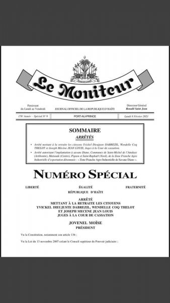 Présidence : Les trois juges à la Cour de Cassation choisis par l'opposition, mis à la retraite par Jovenel Moïse - Joseph Mécène-Jean-Louis, Wendelle Coq Thélot, Yvickel Dabrézil