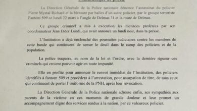 Les policiers membres de Fantom 509 révoqués de la PNH - Fantom 509