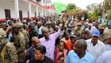 Lors d'une visite du feu président Jovenel Moïse à la Vallée de Jacmel, le samedi 15 février 2020