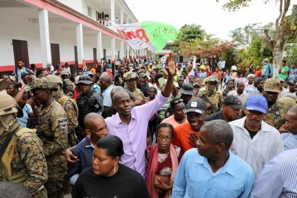 Lors d'une visite du feu président Jovenel Moïse à la Vallée de Jacmel, le samedi 15 février 2020