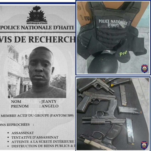 Angelo Jeanty, membre de Fantom 509 et présumé assassin de l'agent-UDMO Mystal Pierre Richard, arrêté (police)  - Fantom 509, Jeanty Angelo, Mystal Pierre Richard