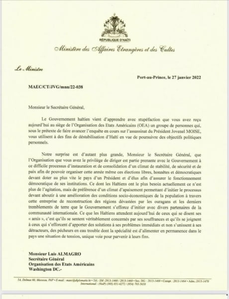 Haïti: Le gouvernement proteste contre la rencontre du SG de l'OEA avec le trio Claude, Rockfeller et Bed-Ford - Bed-Ford Claude, Claude Joseph, Rockfeller Vincent