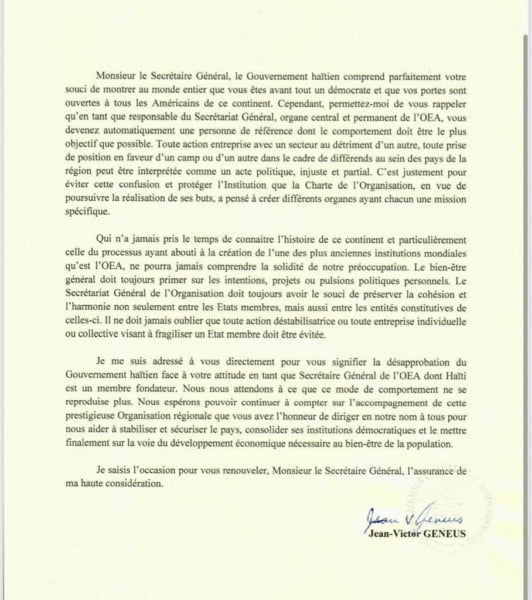 Haïti: Le gouvernement proteste contre la rencontre du SG de l'OEA avec le trio Claude, Rockfeller et Bed-Ford - Bed-Ford Claude, Claude Joseph, Rockfeller Vincent